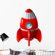 Red Space Rocket Wall Decal
