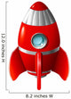 Red Space Rocket Wall Decal
