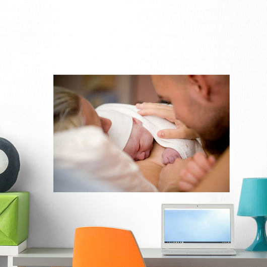 Newborn baby girl Wall Mural