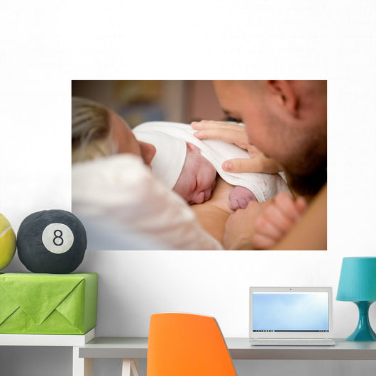 Newborn baby girl Wall Mural