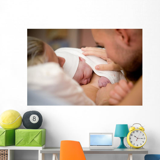Newborn baby girl Wall Mural