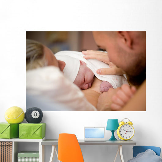 Newborn baby girl Wall Mural