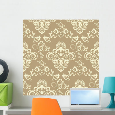 Abstract Seamless Floral Pattern shown on a wall