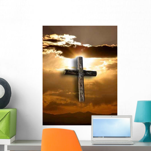 Rugged Cross with Sunshine Wall Decal
