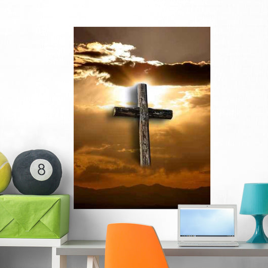 Rugged Cross with Sunshine Wall Decal