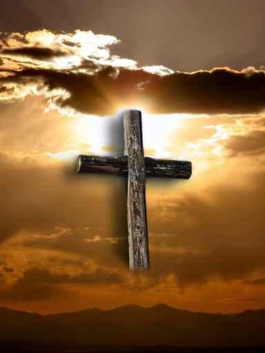 Rugged Cross with Sunshine Wall Decal