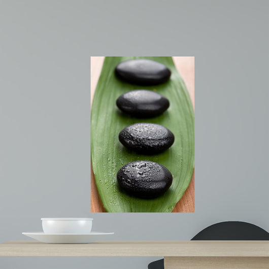 Black Spa Stones over Wall Mural