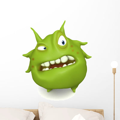 Big Green Virus Wall Decal shown on a wall