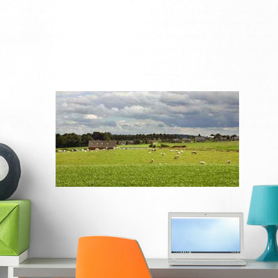 Farm Panorama Wall Decal shown on a wall