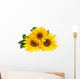 Sunflowers, isolated on a white background. Wall Decal