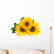 Sunflowers, isolated on a white background. Wall Decal