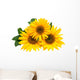 Sunflowers, isolated on a white background. Wall Decal