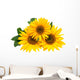 Sunflowers, isolated on a white background. Wall Decal
