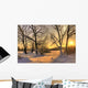 Beautiful Winter Sunset with Wall Decal