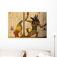Antique Egyptian Papyrus and Wall Mural