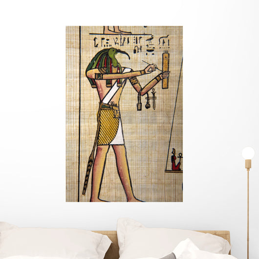 Antique Egyptian Papyrus and Wall Mural
