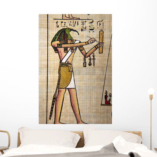 Antique Egyptian Papyrus and Wall Mural