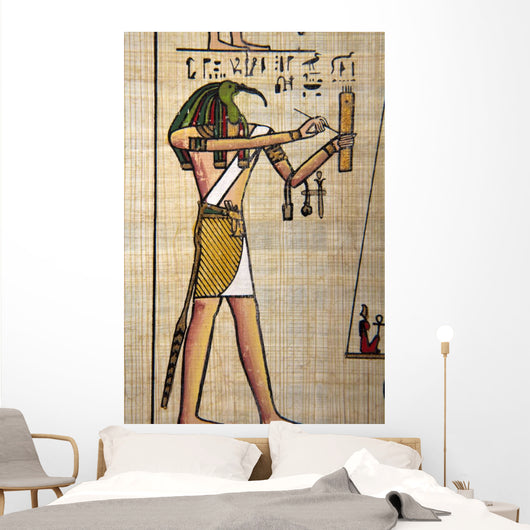 Antique Egyptian Papyrus and Wall Mural