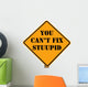 road sign stating you can't fix stupid Wall Decal