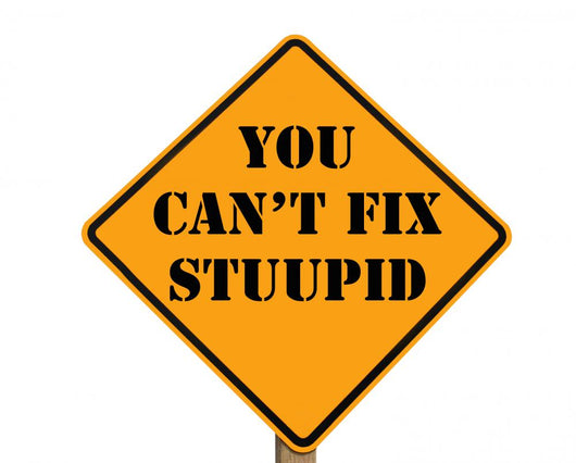 road sign stating you can't fix stupid Wall Decal