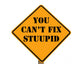 road sign stating you can't fix stupid Wall Decal