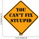 road sign stating you can't fix stupid Wall Decal