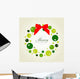 Christmas Wreath Card Template Wall Mural