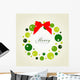 Christmas Wreath Card Template Wall Mural
