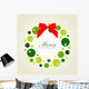 Christmas Wreath Card Template Wall Mural