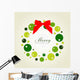 Christmas Wreath Card Template Wall Mural