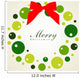 Christmas Wreath Card Template Wall Mural