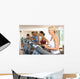 Senior Woman On Running Machine In Gym Wall Mural