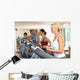 Senior Woman On Running Machine In Gym Wall Mural