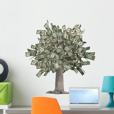Money Tree Wall Decal shown on a wall