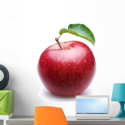Ripe Red Apple with Wall Decal shown on a wall