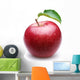 Ripe red apple with a leaf. Wall Decal