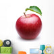 Ripe red apple with a leaf. Wall Decal