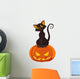 Halloween Cat on pumpkin Wall Decal