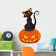 Halloween Cat on pumpkin Wall Decal
