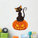 Halloween Cat on pumpkin Wall Decal