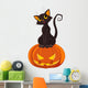 Halloween Cat on pumpkin Wall Decal