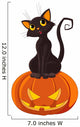 Halloween Cat on pumpkin Wall Decal