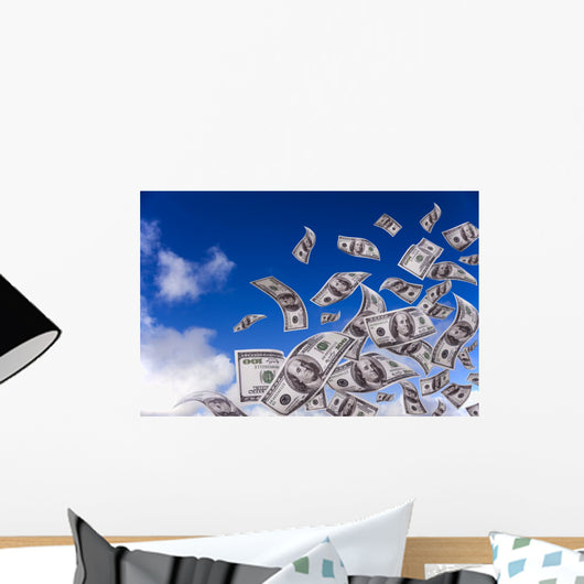 Money Falling From the Sky Wall Mural
