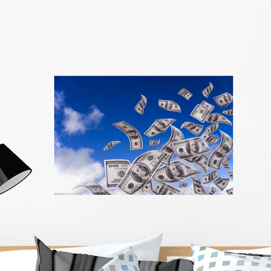 Money Falling From the Sky Wall Mural