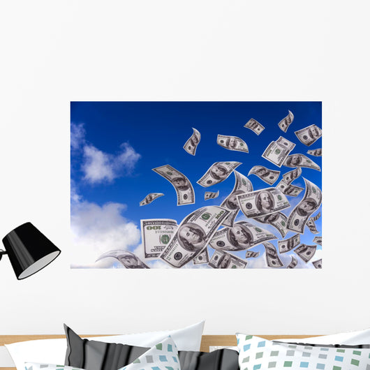 Money Falling From the Sky Wall Mural