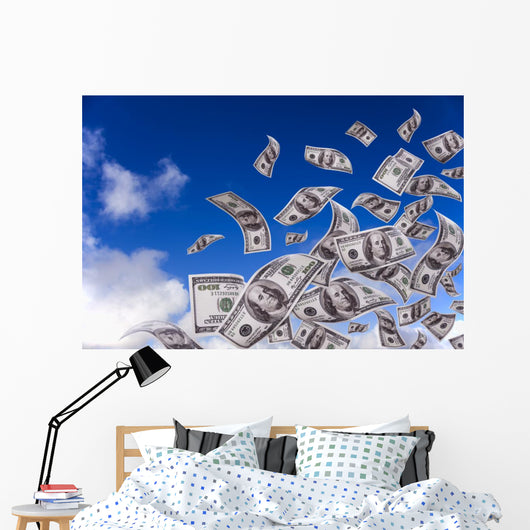 Money Falling From the Sky Wall Mural