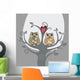 Two owls and love tree Wall Mural