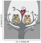 Two owls and love tree Wall Mural