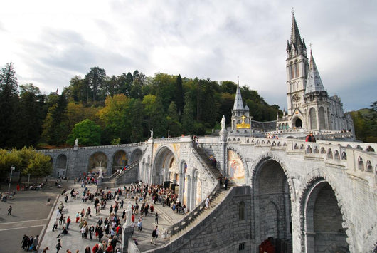 Esplanade and Our Lady of the Rosary in Lourdes Wall Mural