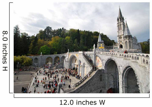 Esplanade and Our Lady of the Rosary in Lourdes Wall Mural